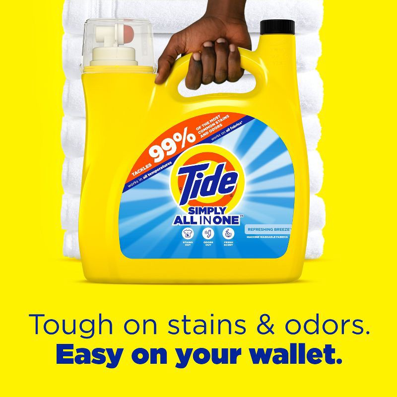 slide 2 of 10, Tide Simply Refreshing Breeze Clean & Fresh HE Liquid Laundry Detergent 89 Loads - 117 fl oz, 117 fl oz