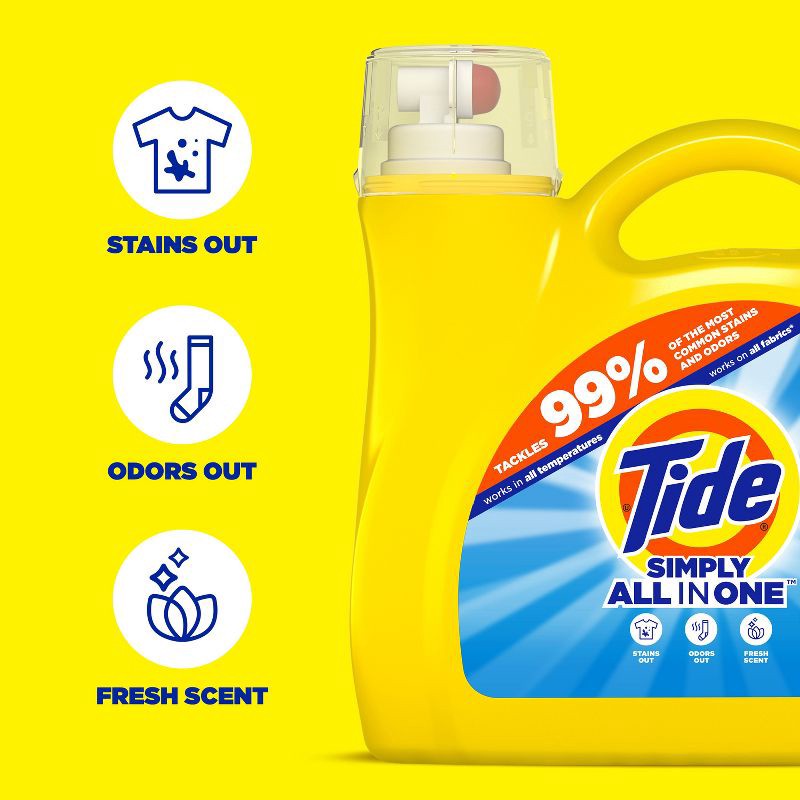slide 5 of 10, Tide Simply Refreshing Breeze Clean & Fresh HE Liquid Laundry Detergent 89 Loads - 117 fl oz, 117 fl oz