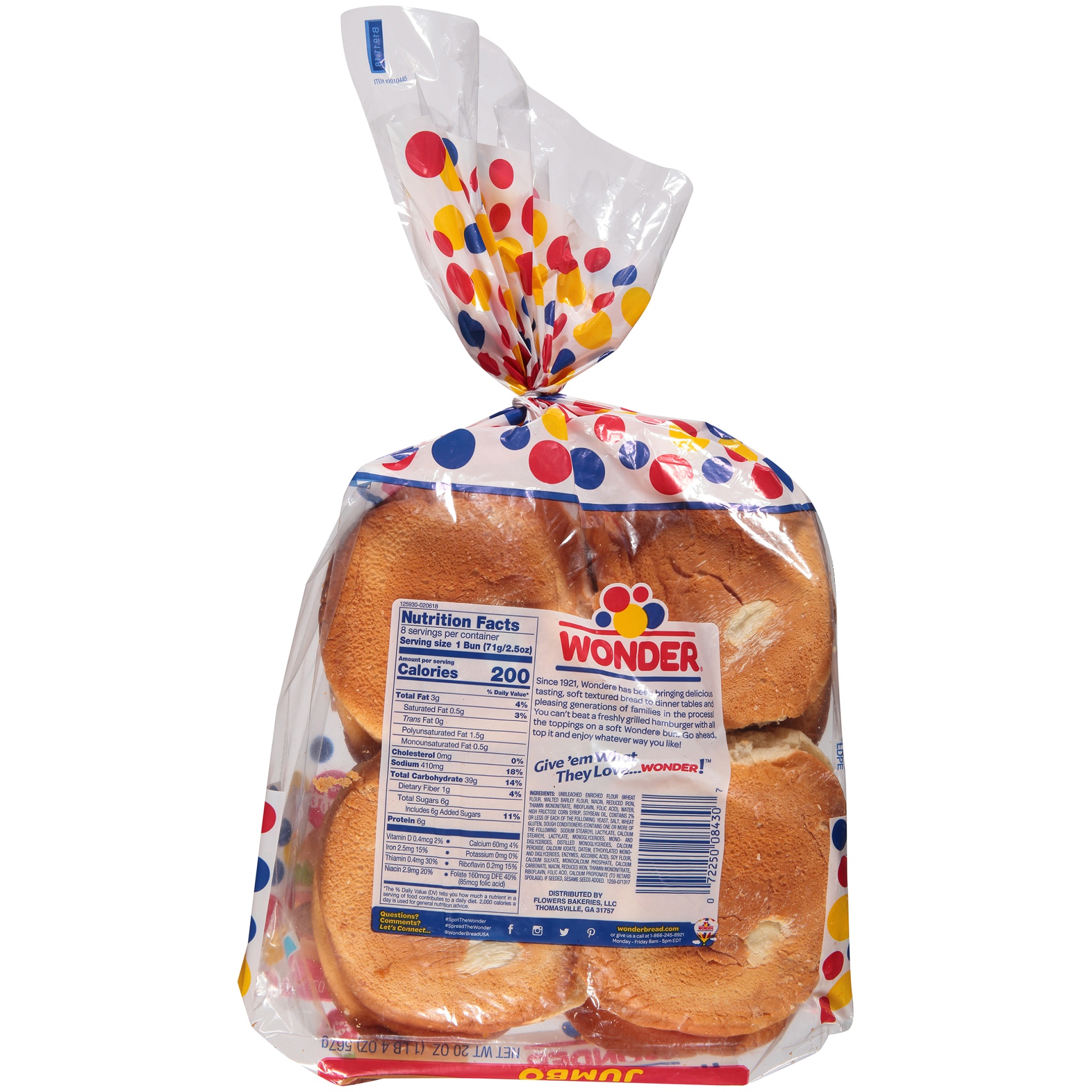 Wonder Classic Jumbo Hamburger Buns 8 CT Shipt