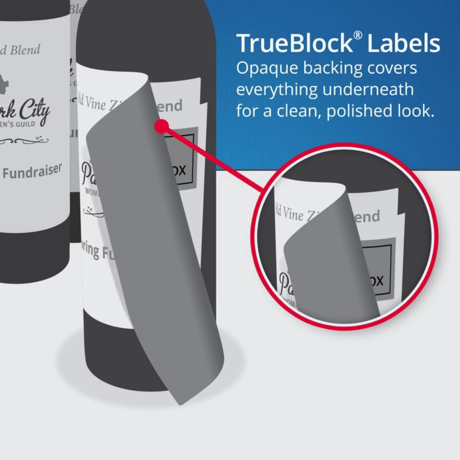 slide 6 of 10, Avery Print-To-The-Edge Easy Peel Labels With TrueBlock, 2 x 2, White, 300 ct