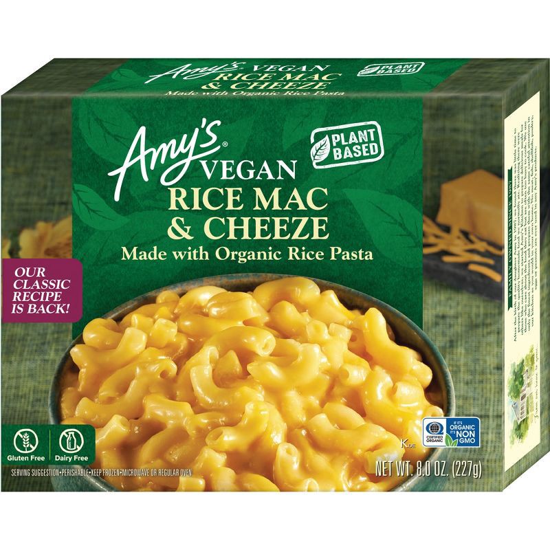 slide 1 of 4, Amy's Organic Gluten Free and Vegan Frozen Rice Macaroni and Cheese - 8oz, 8 oz