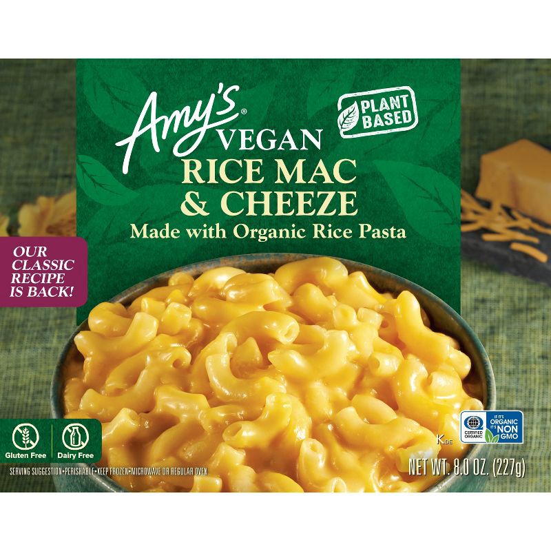 slide 4 of 4, Amy's Organic Gluten Free and Vegan Frozen Rice Macaroni and Cheese - 8oz, 8 oz