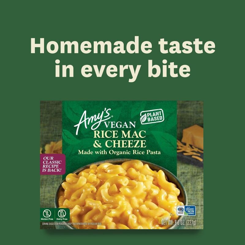 slide 9 of 11, Amy's Organic Gluten Free and Vegan Frozen Rice Macaroni and Cheese - 8oz, 8 oz