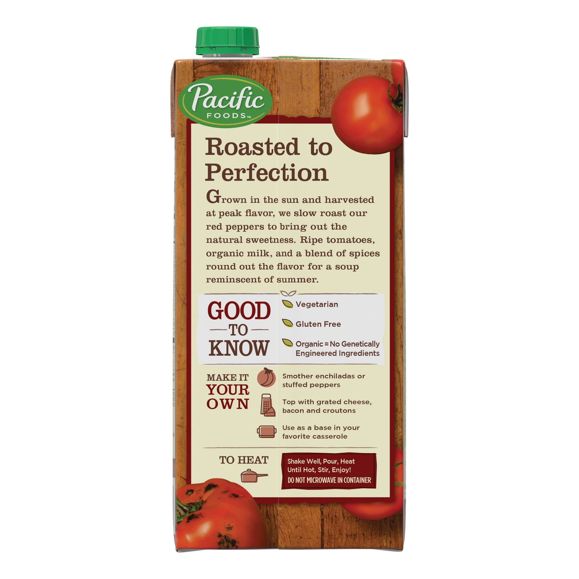 slide 5 of 5, Pacific Foods Organic Roasted Red Pepper and Tomato Soup, 32 oz Carton, 32 oz
