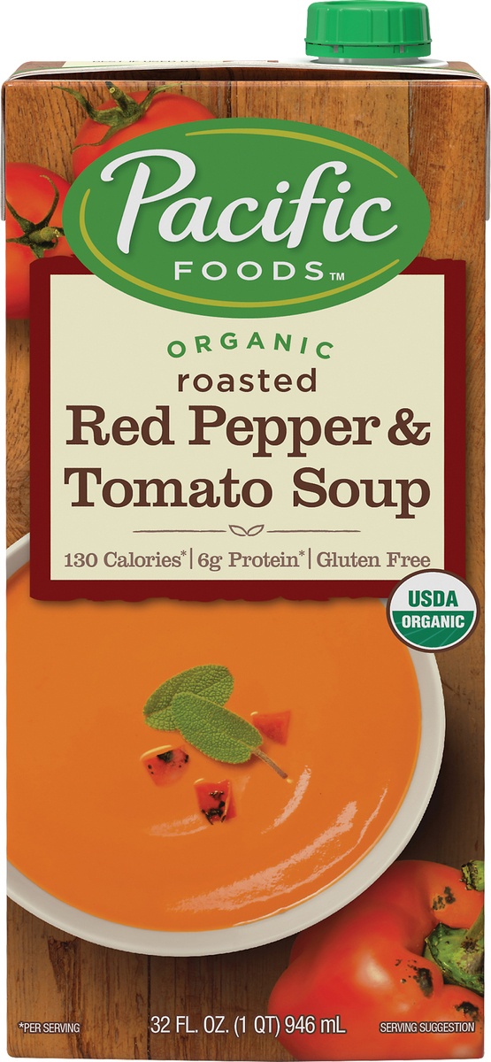 slide 8 of 9, Pacific Organic Roasted Red Pepper & Tomato Soup, 32 oz