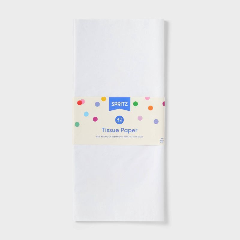 slide 3 of 3, 40ct Tissue Paper White - Spritz™, 40 ct