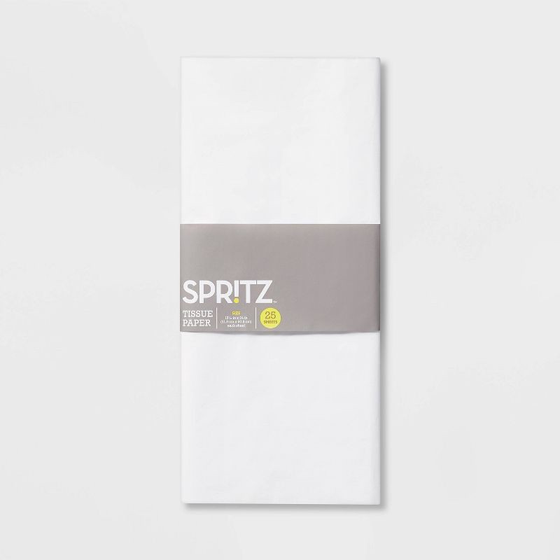 slide 3 of 3, 25ct Banded Tissue Paper White - Spritz™, 25 ct