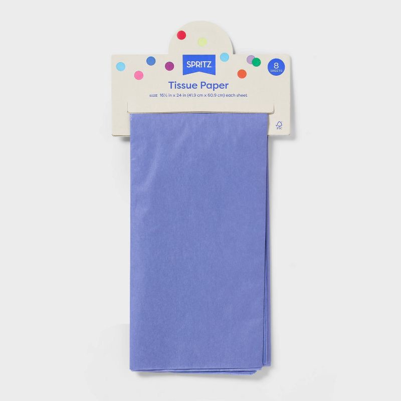 slide 3 of 3, 8ct Tissue Paper Purple - Spritz™: Gift Bag Accessory, Solid Fall Pattern, 16.5" x 24", 8 ct