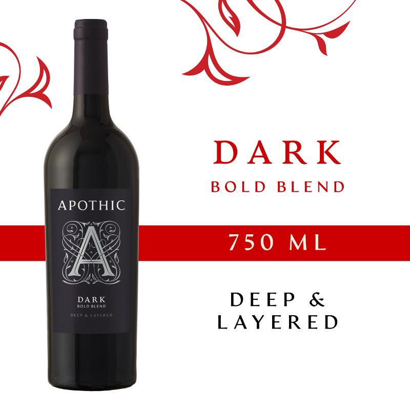 slide 2 of 5, Apothic Dark Red Blend Red Wine - 750ml Bottle, 750 ml