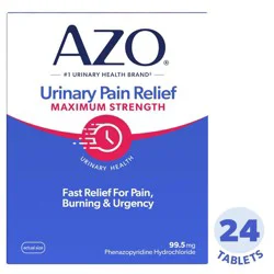 AZO Maximum Strength Urinary Pain Relief, UTI Pain Reliever - 24ct