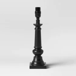 Column Small Lamp Base Black - Threshold™: Polyresin, No Assembly, UL Listed, Fits Small Lampshades