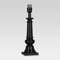 Column Small Lamp Base Black Includes Energy Efficient Light Bulb - Threshold™: Polyresin, No Assembly, UL Listed
