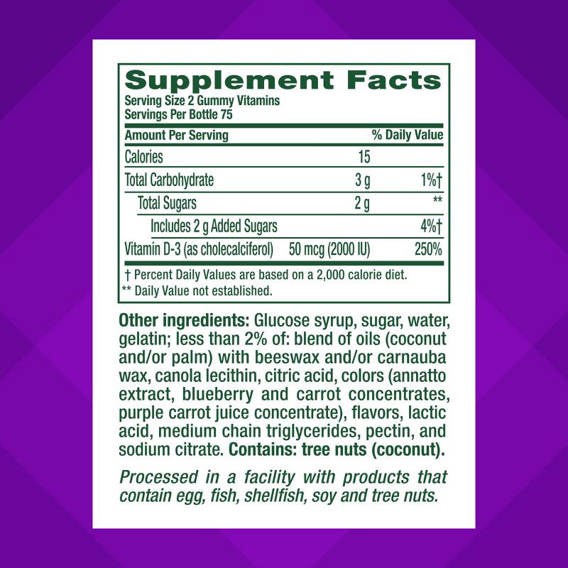 slide 4 of 11, Vitafusion Vitamin D3 Gummy Vitamins - Peach, Blackberry and Strawberry Flavored - 150ct, 150 ct