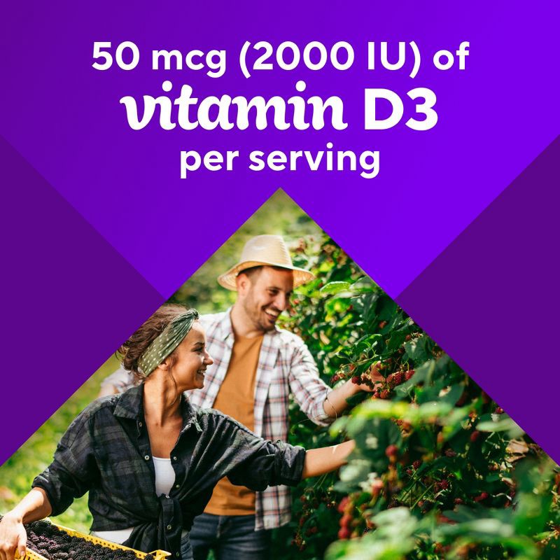 slide 7 of 11, Vitafusion Vitamin D3 Gummy Vitamins - Peach, Blackberry and Strawberry Flavored - 150ct, 150 ct