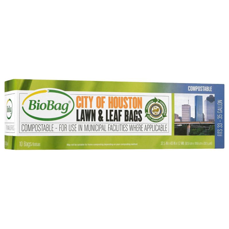 slide 1 of 4, BioBag Compostable Lawn & Leaf Trash Bags - 33gal/10ct, 33 gal, 10 ct