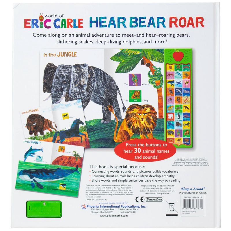 slide 4 of 5, World of Eric Carle, Hear Bear Roar 30 Animal Sound (Hardcover), 1 ct