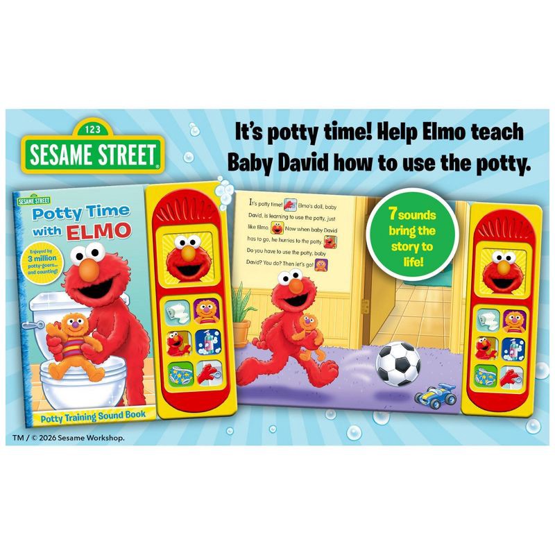 slide 3 of 10, Sesame Street Potty Time with Elmo Sound Book - by Kelli Kaufmann (Board Book), 1 ct