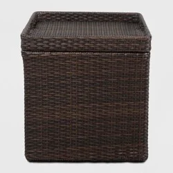 Wicker Storage Patio Accent Table - Brown - Room Essentials