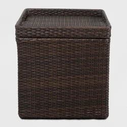 Wicker Storage Patio Accent Table - Brown - Room Essentials