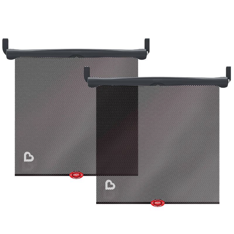 slide 1 of 8, Munchkin Sun Safety Car Window Rollershade with Heat Alert - Black - 2pk, 2 ct