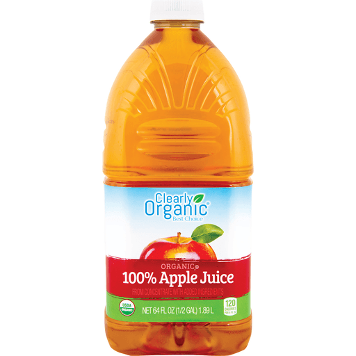 slide 1 of 1, Clearly Organic 100% Apple Juice - 64 oz, 64 oz