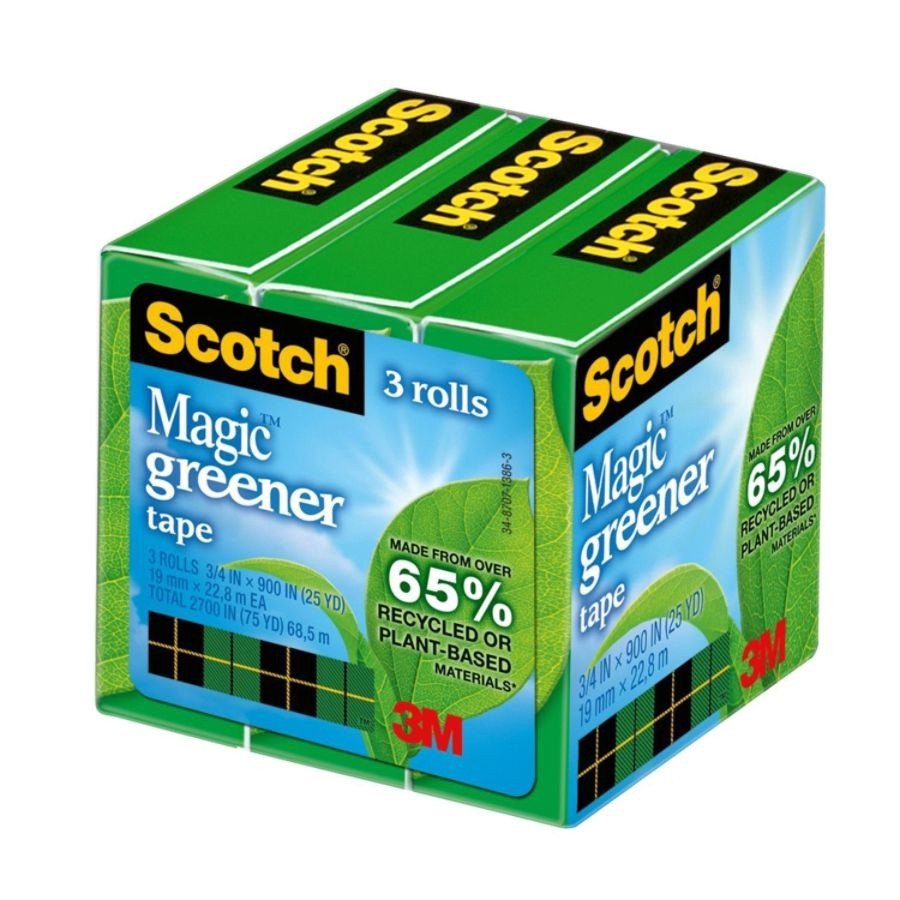 slide 5 of 9, Scotch Magic Greener Tape, 3 ct; 3/4 in x 900 in