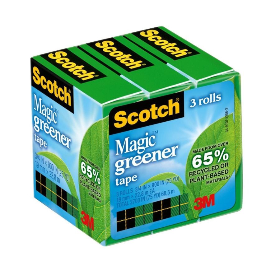 slide 3 of 9, Scotch Magic Greener Tape, 3 ct; 3/4 in x 900 in