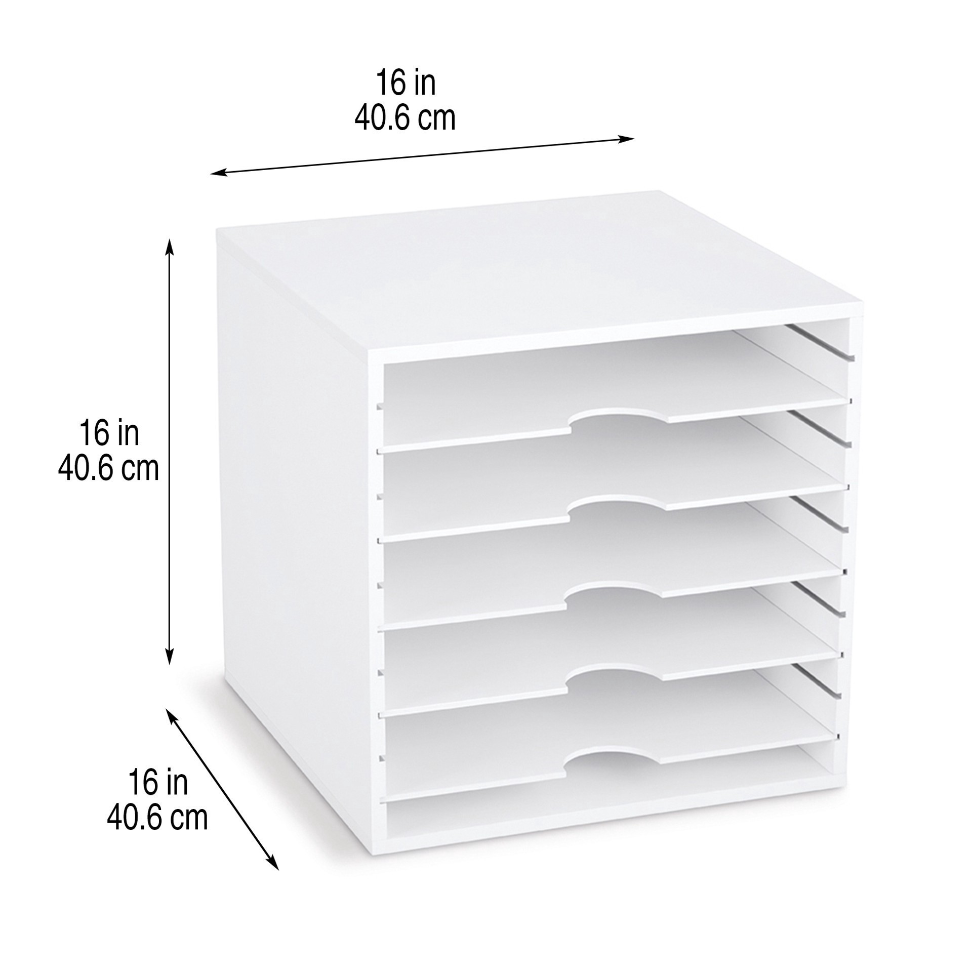 slide 2 of 5, 16" White Modular 5-Panel Cube By Simply Tidy, 16 in x 16 in x 16 in