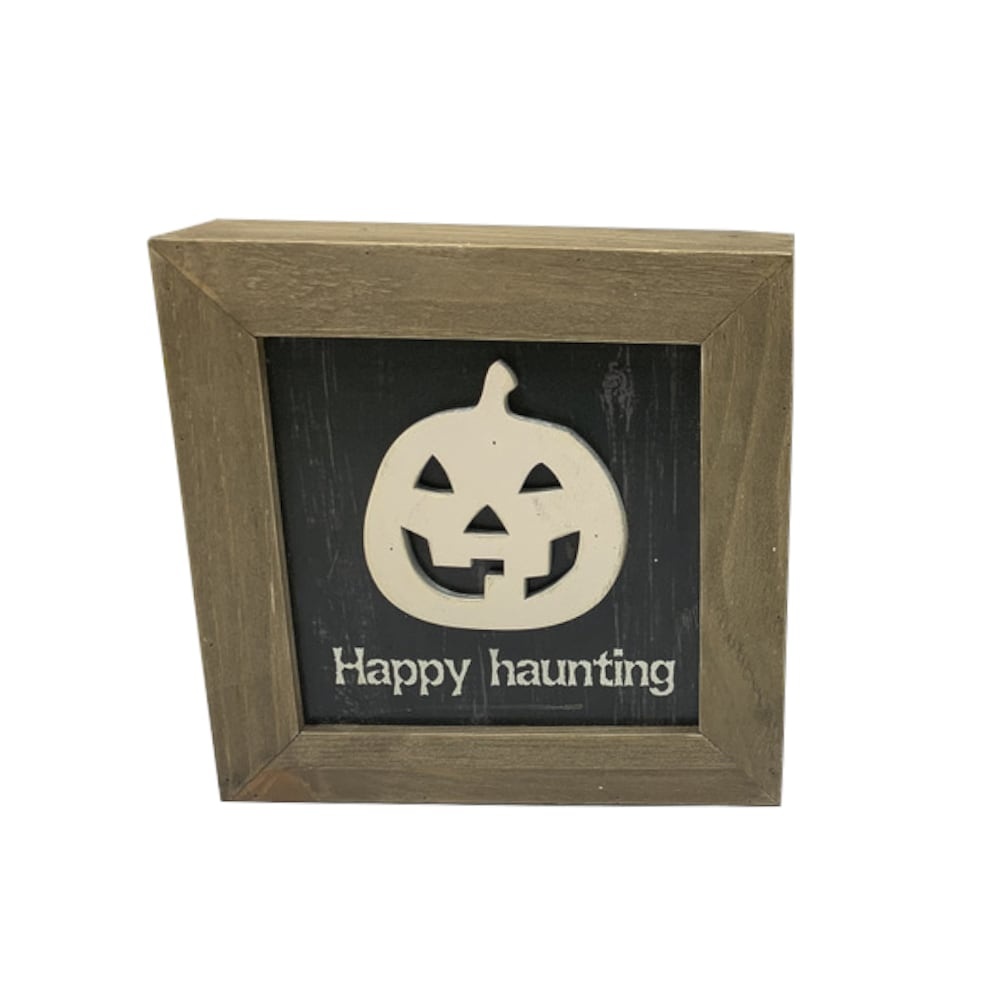 slide 1 of 1, Holiday Home Halloween Block Sign, 7 in