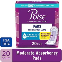 Poise Incontinence Pads 4 Drop Absorbency Incontinence Pads - 20 Count