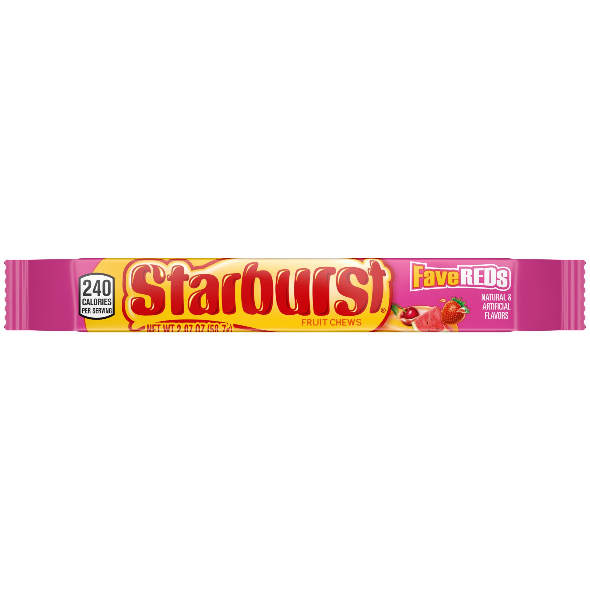 slide 1 of 6, STARBURST FaveREDs Fruit Chews Chewy Candy, Full Size, 2.07 oz, 2.07 oz