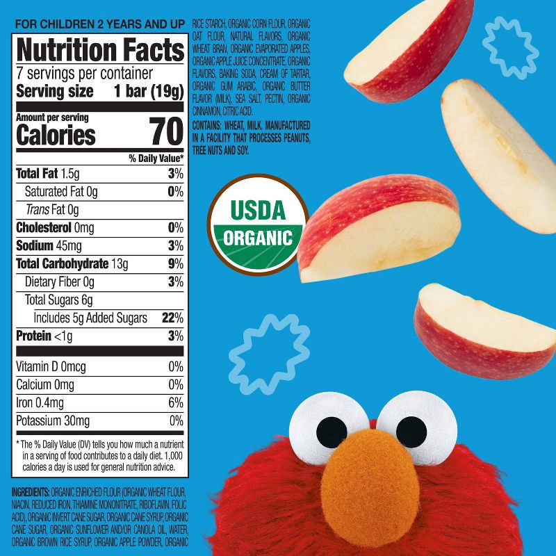 slide 6 of 10, Earth's Best Organic Apple Toddler Snack Bars Sesame Street Sunny Days - 7ct, 7 ct