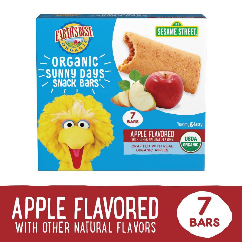 slide 9 of 10, Earth's Best Organic Apple Toddler Snack Bars Sesame Street Sunny Days - 7ct, 7 ct