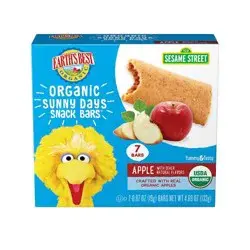 Sesame Street Earth's Best Organic Sunny Day Toddler Snack Bars with Cereal Crust Made with Real Apples - 7ct
