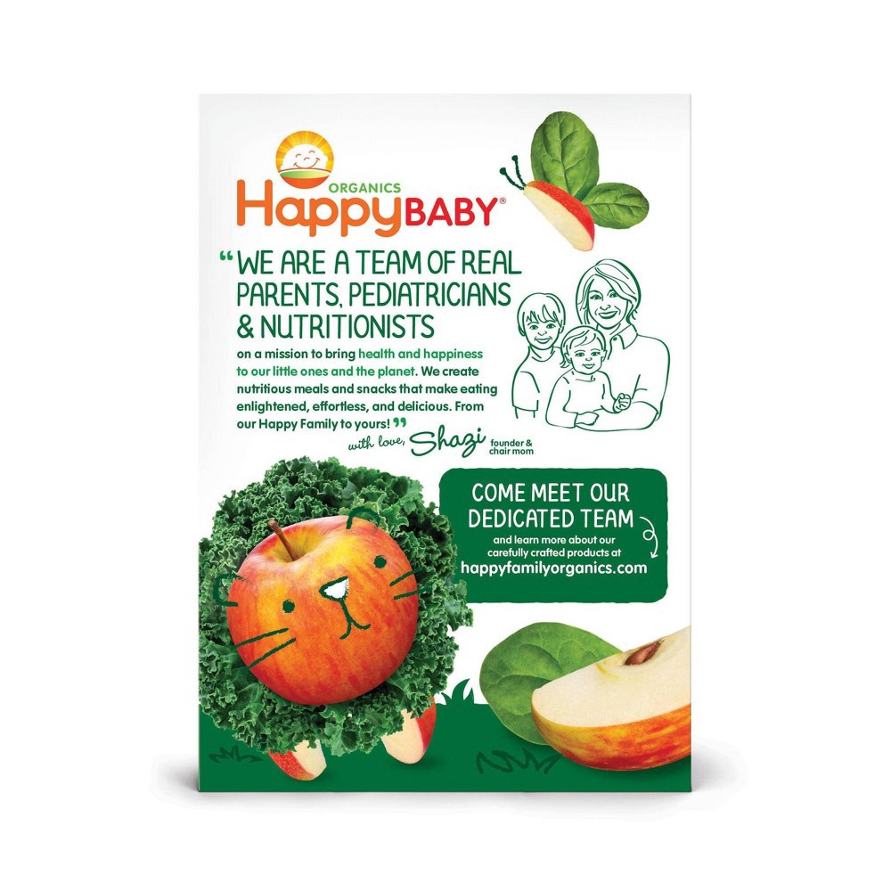 slide 3 of 5, HappyBaby 4pk Organic Apples Spinach & Kale Baby Food Pouch - 16oz, 4 ct; 16 oz