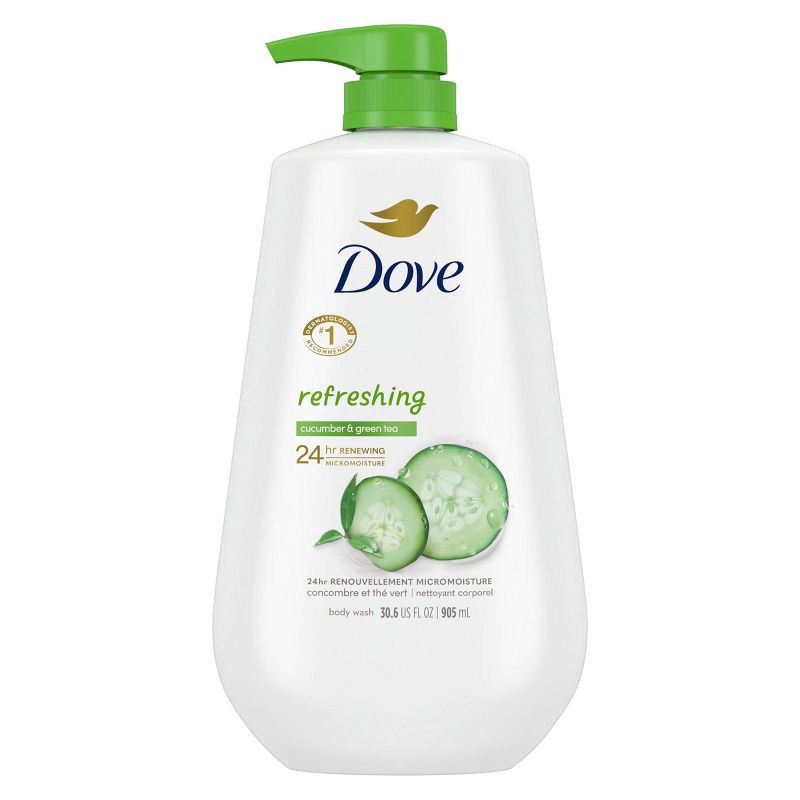 slide 2 of 12, Dove Beauty Refreshing Body Wash Pump - Cucumber & Green Tea - 30.6 fl oz, 30.6 fl oz