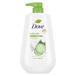 Dove Beauty Refresh Body Wash Pump - Cucumber & Green Tea 24hr Lotion-Soft Skin - 30.6 fl oz