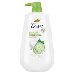 Dove Beauty Refresh Body Wash Pump - Cucumber & Green Tea 24hr Lotion-Soft Skin - 30.6 fl oz