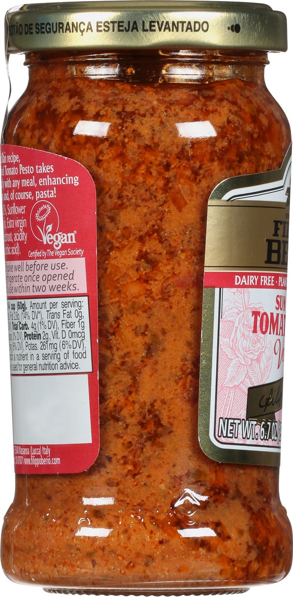 slide 8 of 9, Filippo Berio Sun Dried Vegan Tomato Pesto 6.7 oz, 6.7 oz
