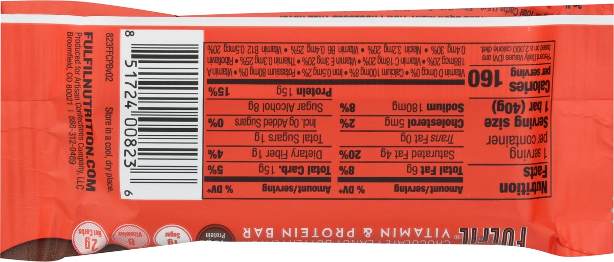 slide 7 of 12, FULFIL Chocolate Peanut Butter Flavored Protein Bar, 1.41 oz, 1.41 oz