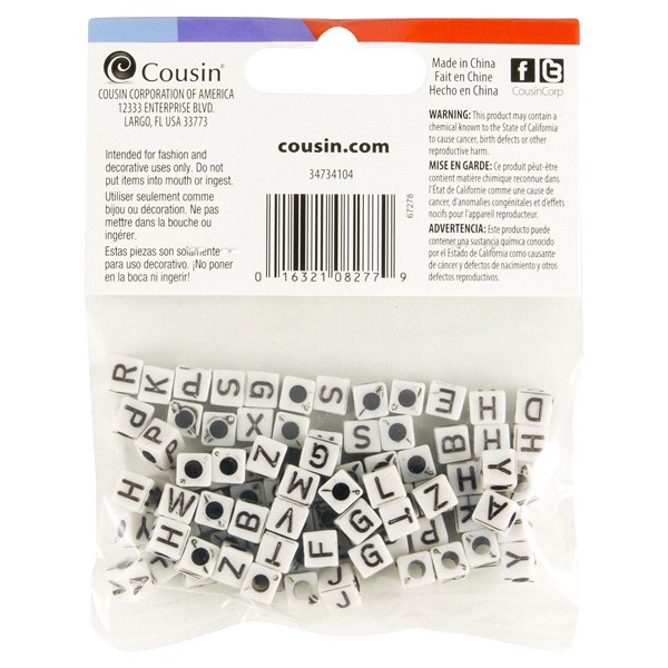 slide 3 of 5, Cousin Square White Pony Beads, 85 ct