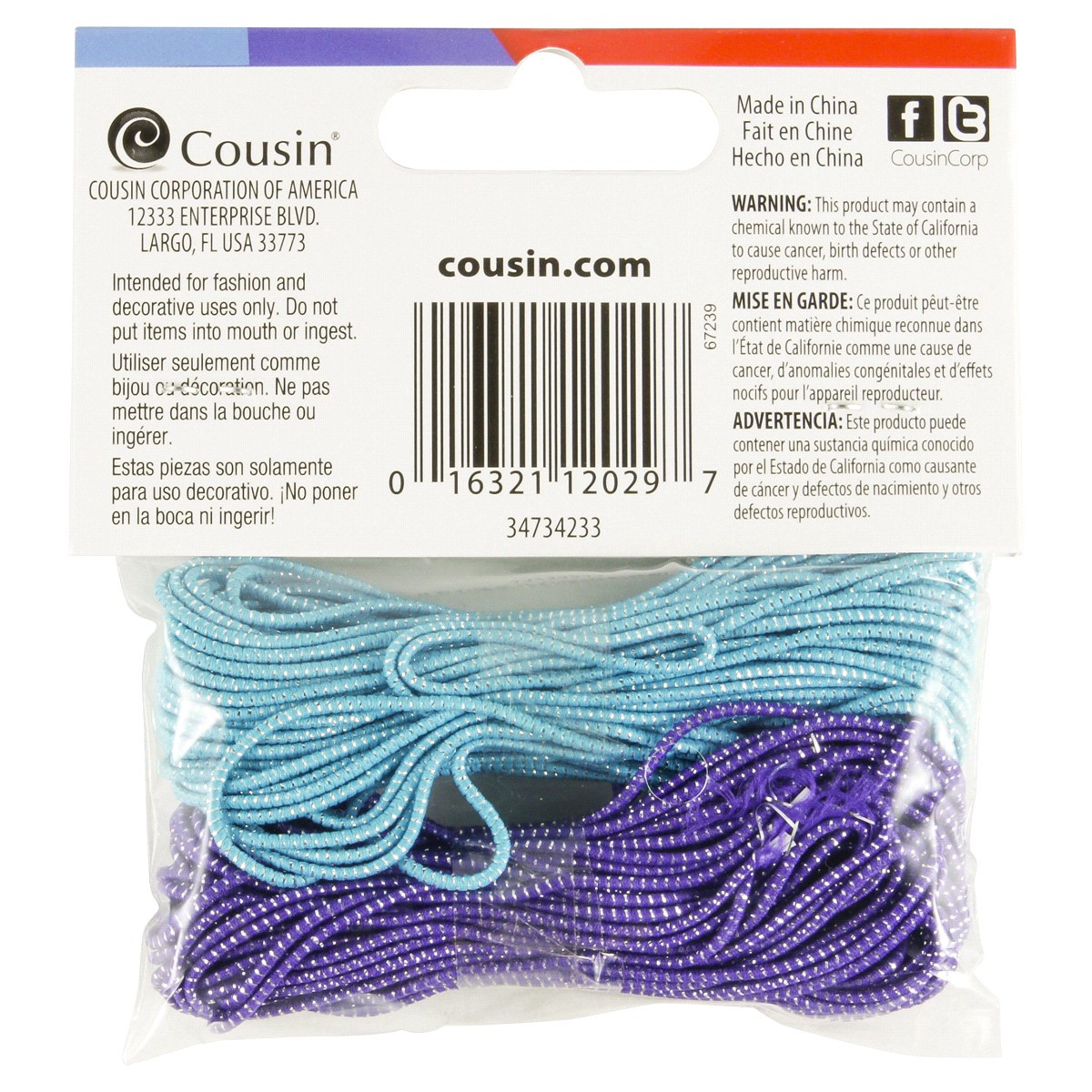 slide 2 of 2, Cousin Stretch Cord, 17.5 yd