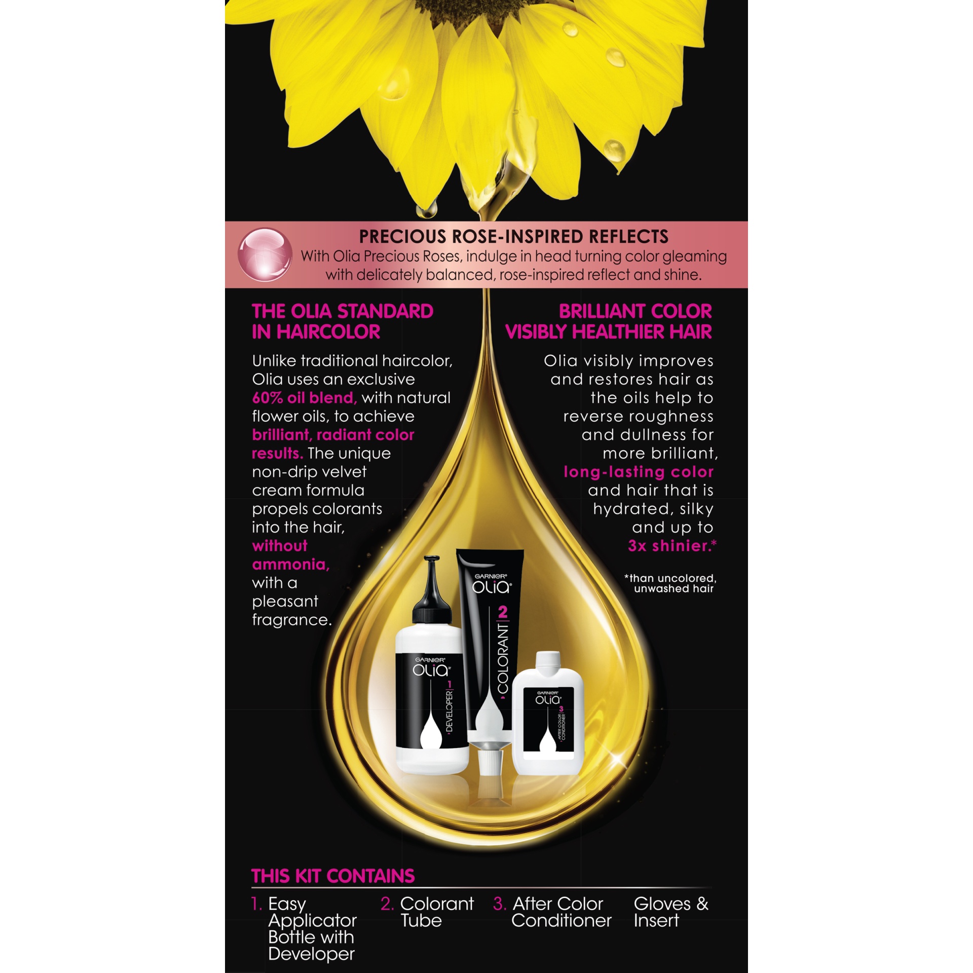 slide 6 of 7, Garnier Olia Oil Powered Permanent Hair Color 8.22 Medium Rose Gold, 1 ct