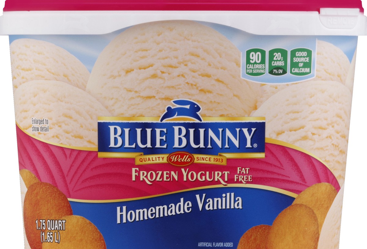 slide 4 of 4, Blue Bunny Fat Free Frozen Yogurt Homemade Vanilla, 1.75 qt
