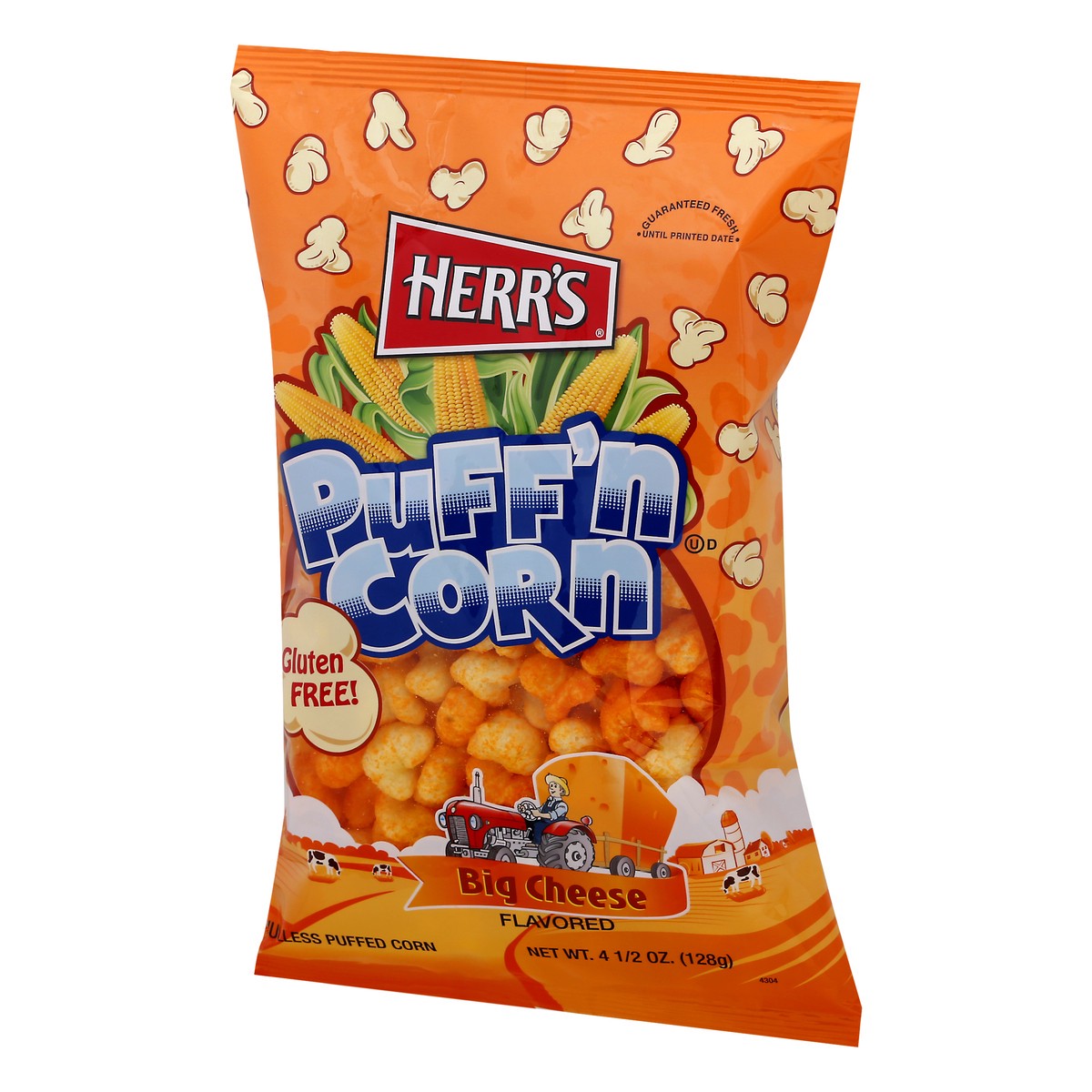 slide 3 of 10, Herr's Puffed Corn, Gluten Free, Big Cheese Flavored, 4.5 oz