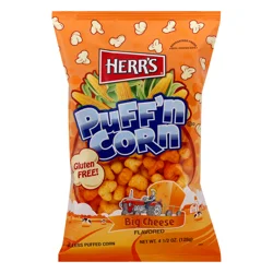 Herr's Puffed Corn, Gluten Free, Big Cheese Flavored