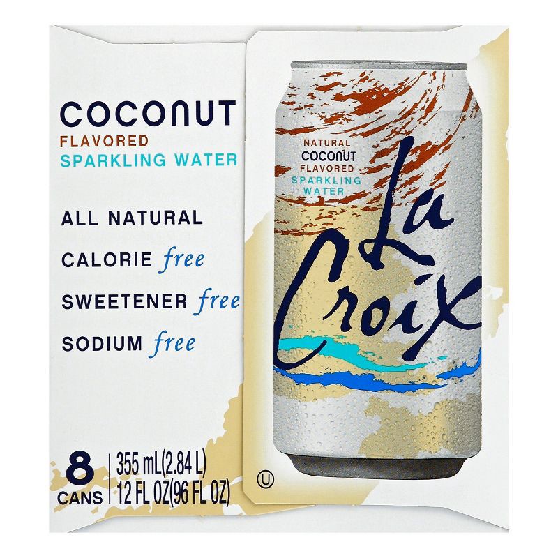 slide 7 of 7, LaCroix Sparkling Water Coconut - 8pk/12 fl oz Cans, 8 ct; 12 fl oz