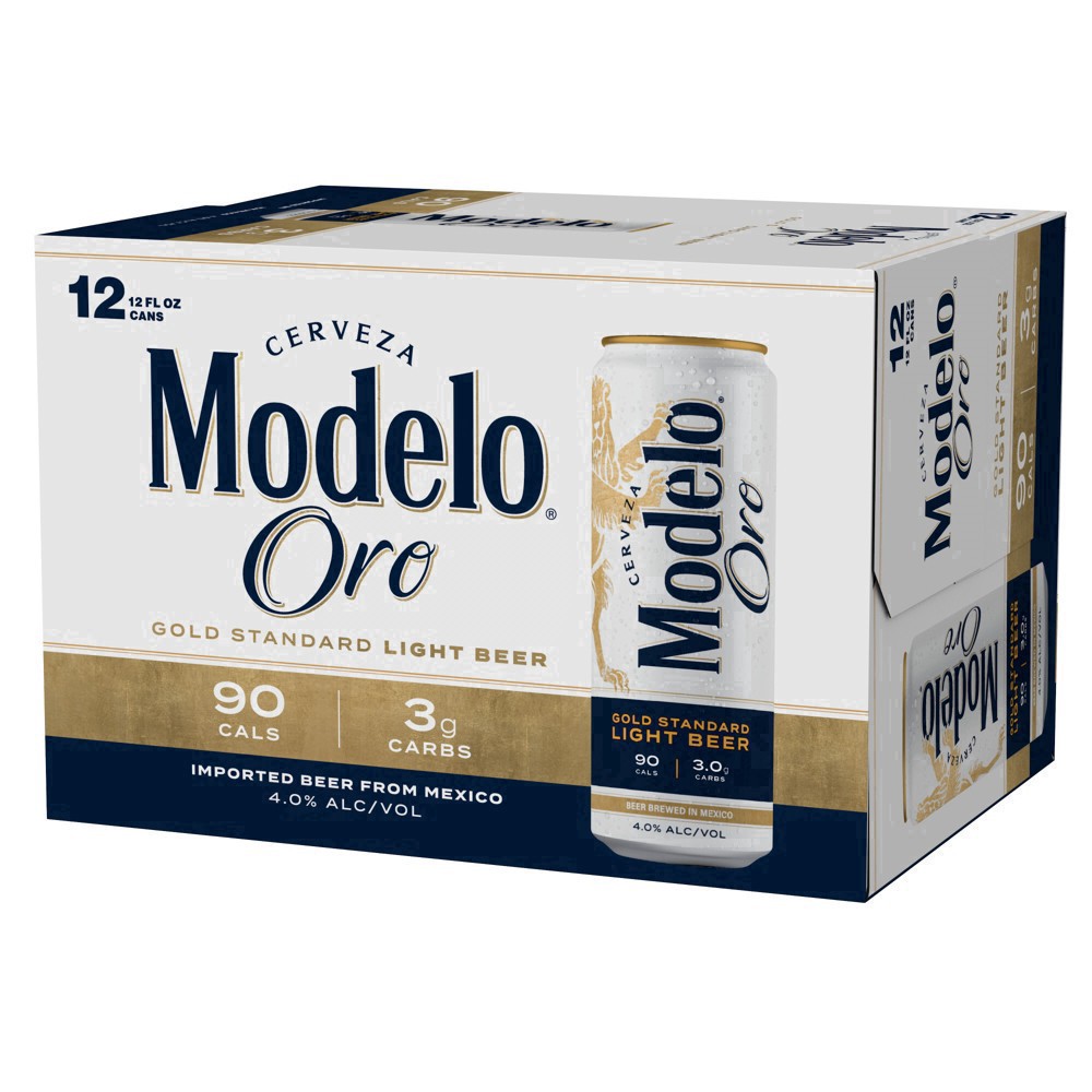 slide 7 of 45, Modelo Oro Mexican Lager Import Light Beer, 12 pk 12 fl oz Cans, 4.0% ABV, 12 ct