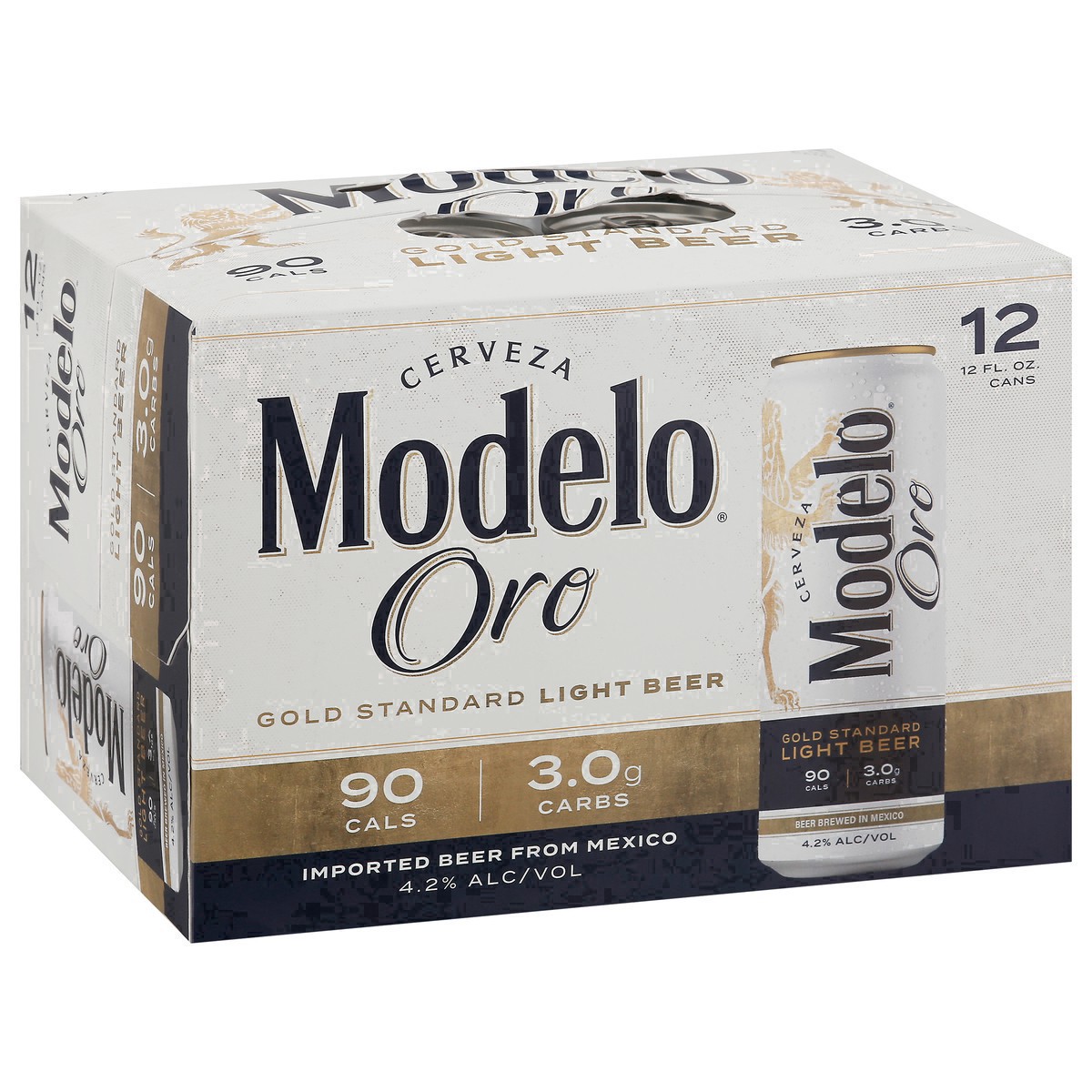 slide 5 of 45, Modelo Oro Mexican Lager Import Light Beer, 12 pk 12 fl oz Cans, 4.0% ABV, 12 ct