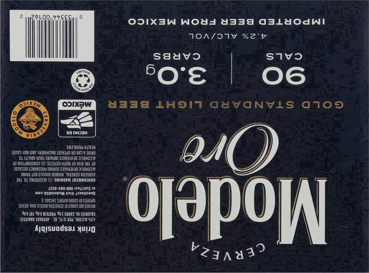 slide 11 of 45, Modelo Oro Mexican Lager Import Light Beer, 12 pk 12 fl oz Cans, 4.0% ABV, 12 ct